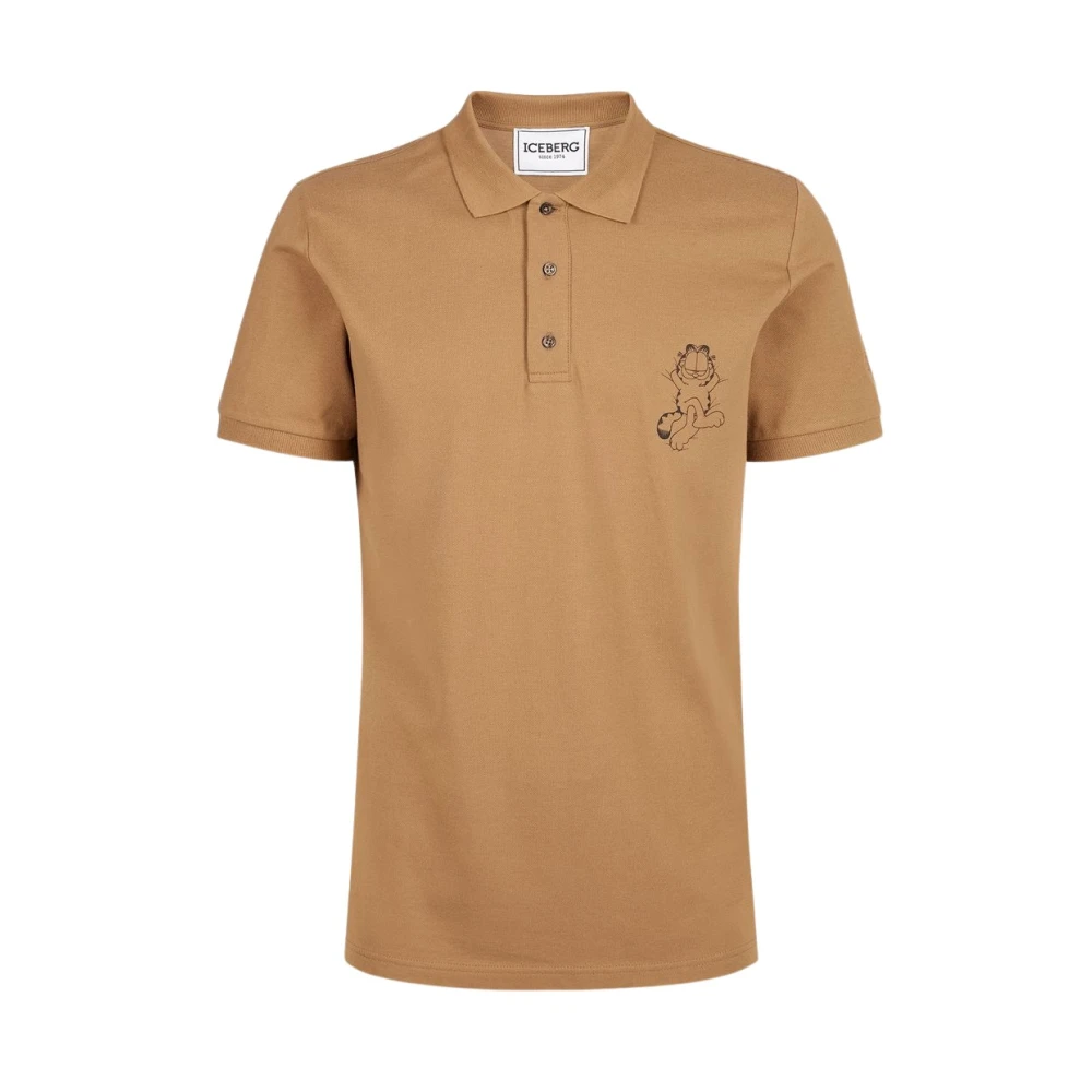 Iceberg Regular fit piquet carry over polo Brown Heren
