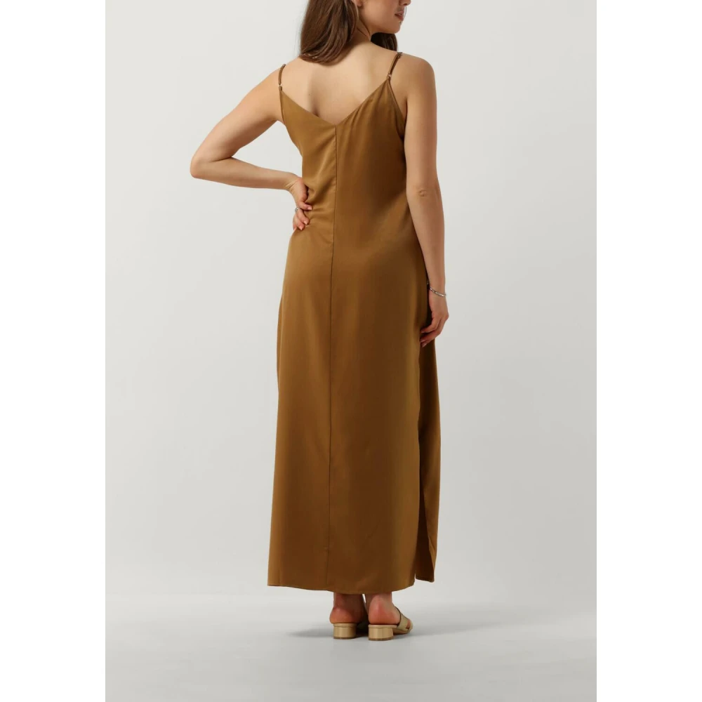 My Essential Wardrobe Roest Midi Jurk Elegante Stijl Brown Dames