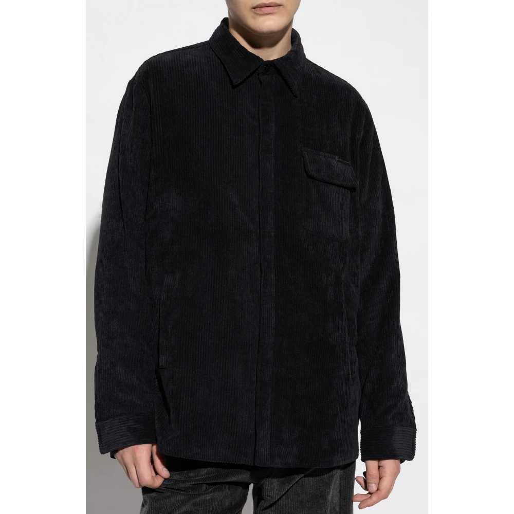 Dolce & Gabbana Ribfluwelen jas Blue Heren
