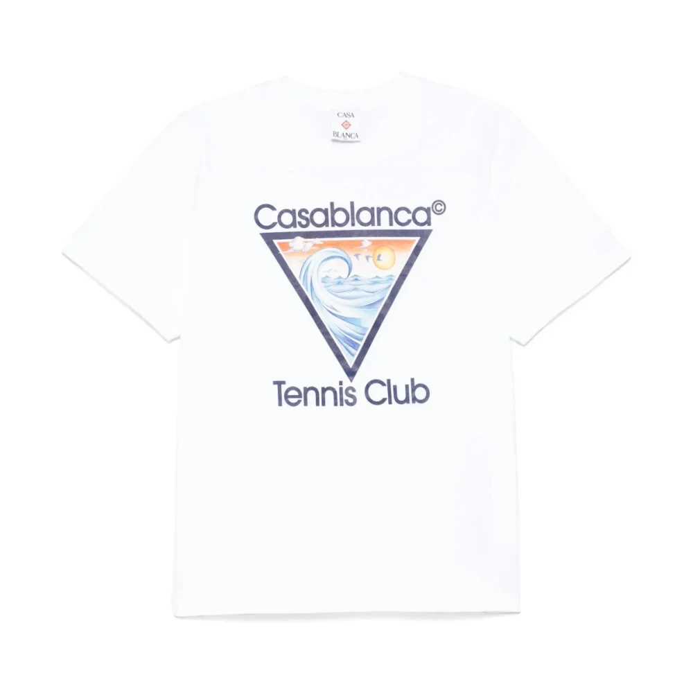Casablanca Tennis Club Icon Printed T-Shirt White Heren