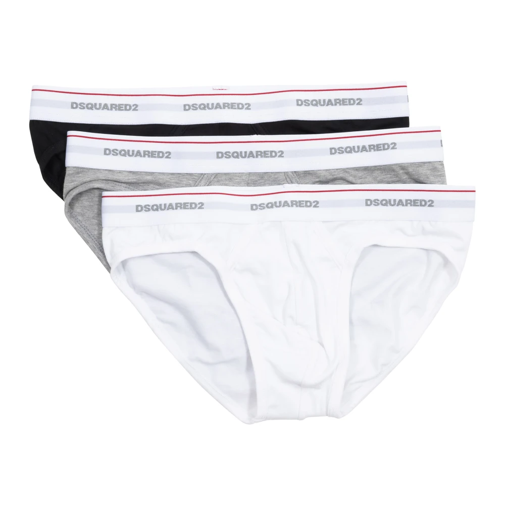 Dsquared2 Uomo Multicolor - Slip Plain 3-Pack Con Elastico In Vita - Underwear - E -S