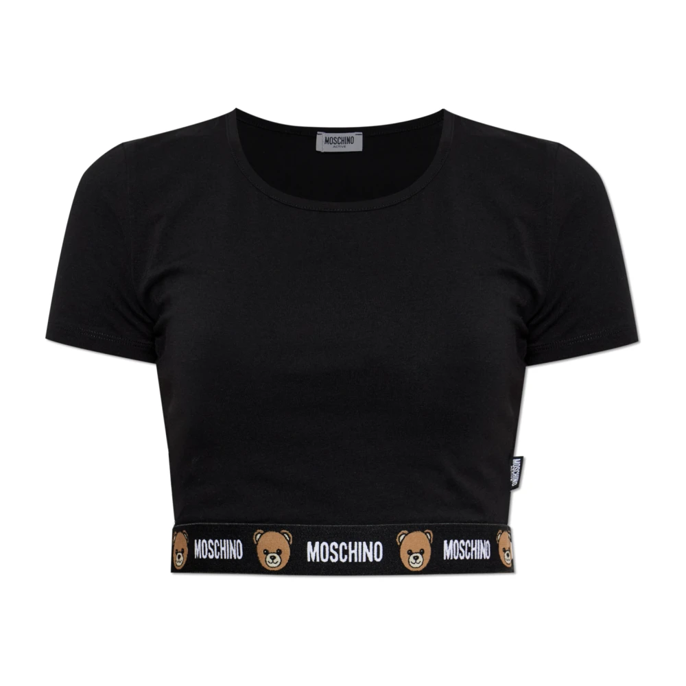 Moschino Vrouw Zwart Tops Dames, L, Katoen, Short Top