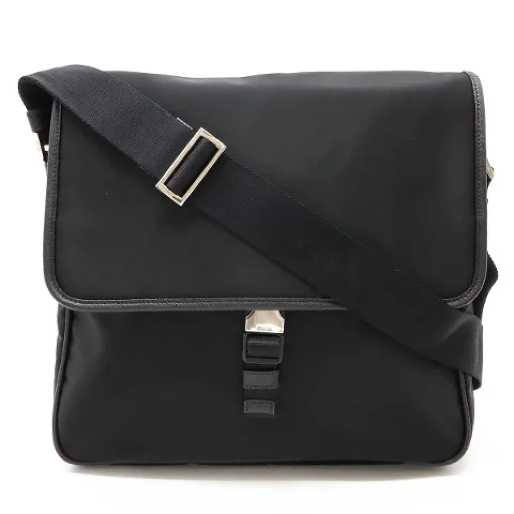 Prada Vintage Pre-owned Canvas crossbody-bags Black Dames