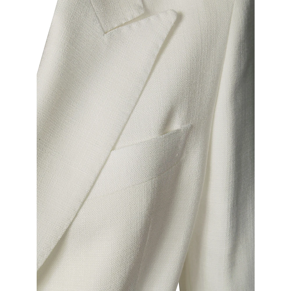 Tagliatore Dubbelbreasted Viscose Textuur Jas White Dames