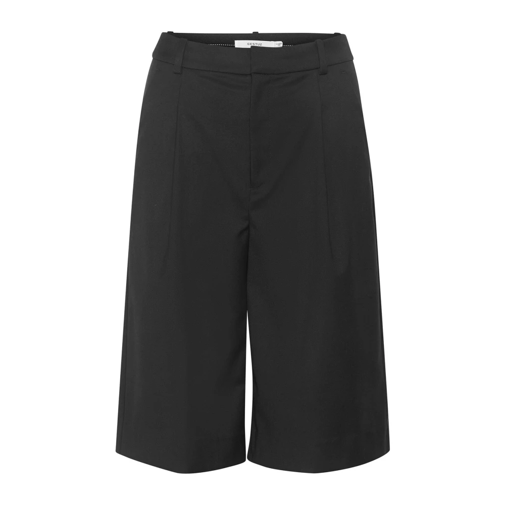 Gestuz Lange Shorts met Wijde Pijpen en Zijzakken Black Dames