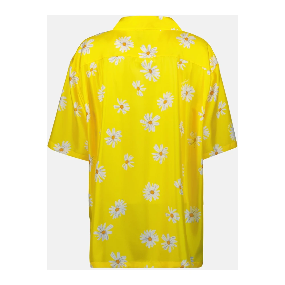 Moschino Zijden Overhemd met Madeliefjesprint Yellow Heren