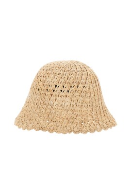 Chapeau été type borsalino beige avec ruban homme et femme
