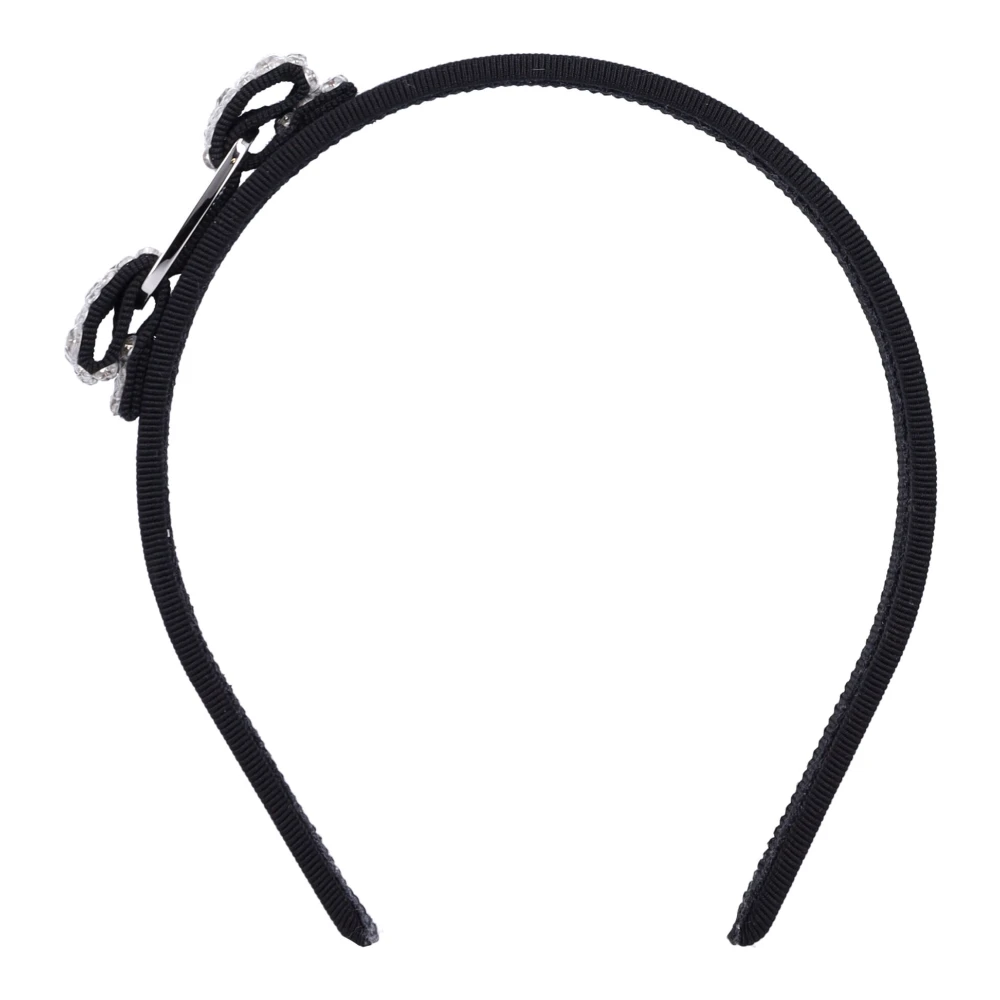Salvatore Ferragamo Kristallen Strik Hoofdband Accessoires Black Dames