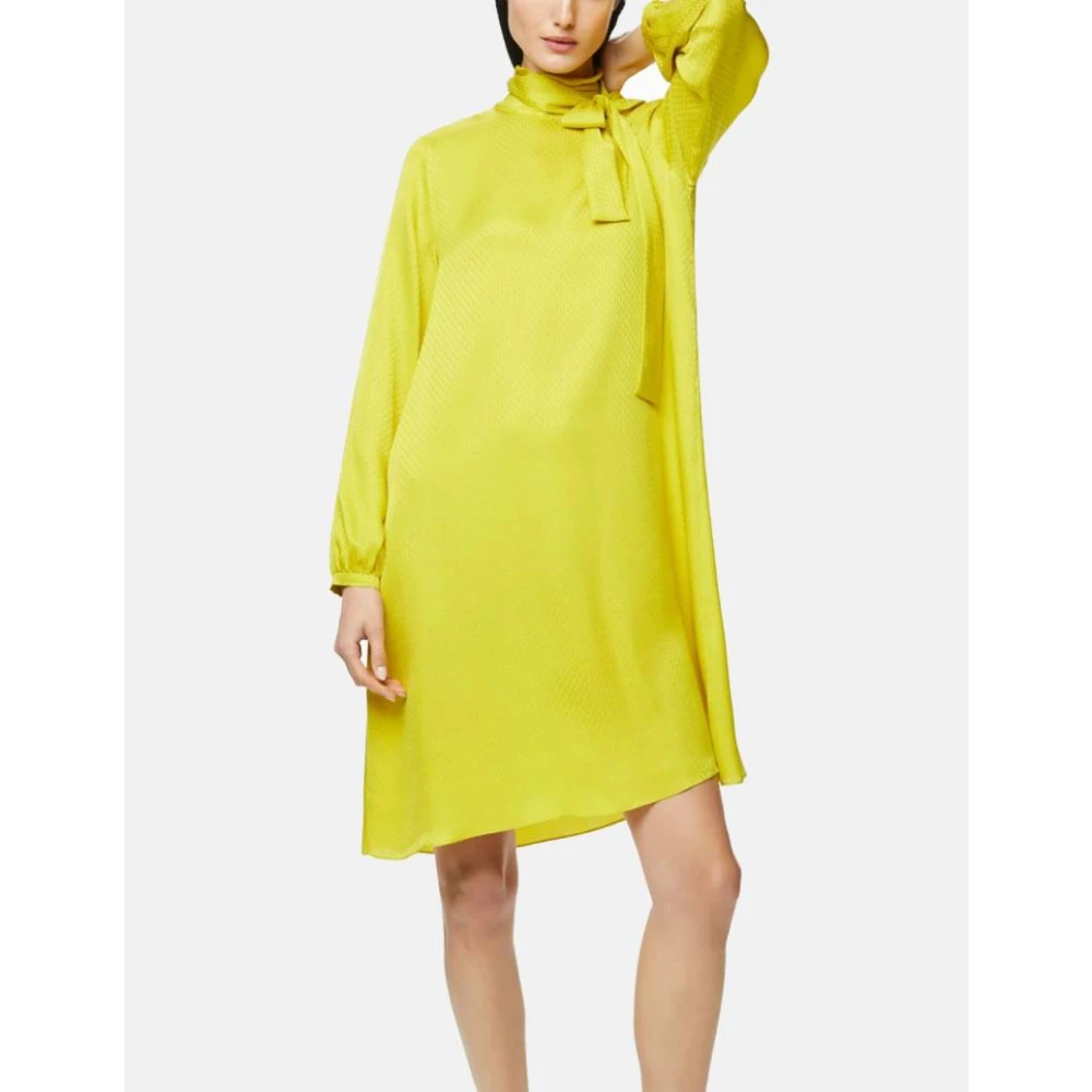 Carolina Herrera Zijden Jacquard Rechte Jurk met Strikontwerp Green Dames
