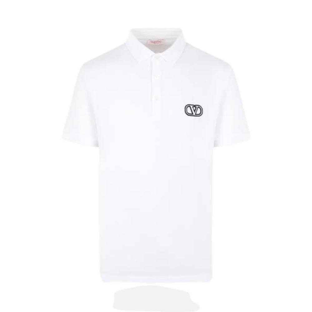 Hvit Polo T-skjorte med Brodert Logo