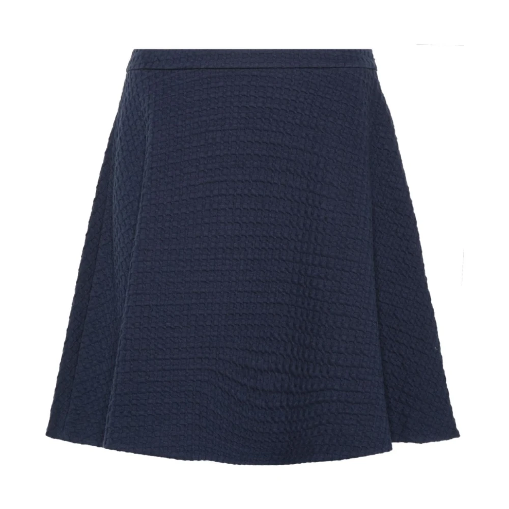 Emporio Armani Blauwe Waffle Knit A-Lijn Rok Blue Dames