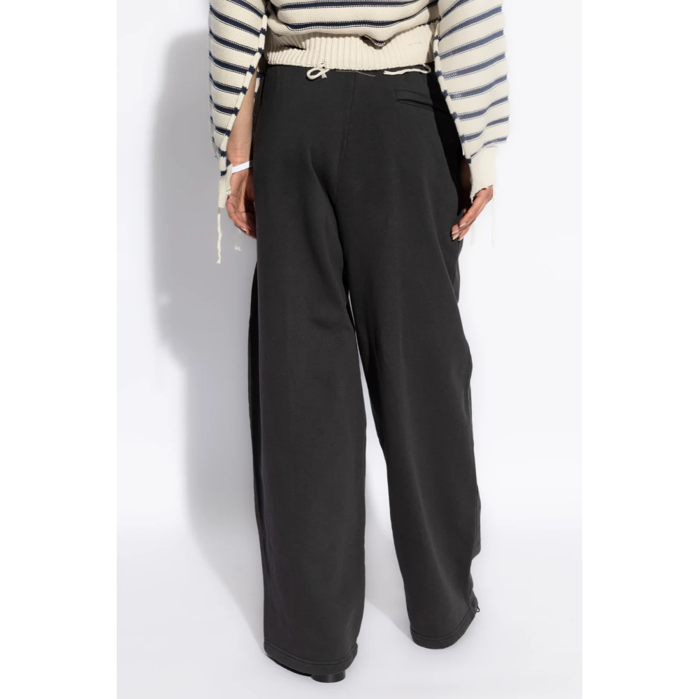MM6 Maison Margiela Track Pants met Steekwerk op de Pijpen Black Dames