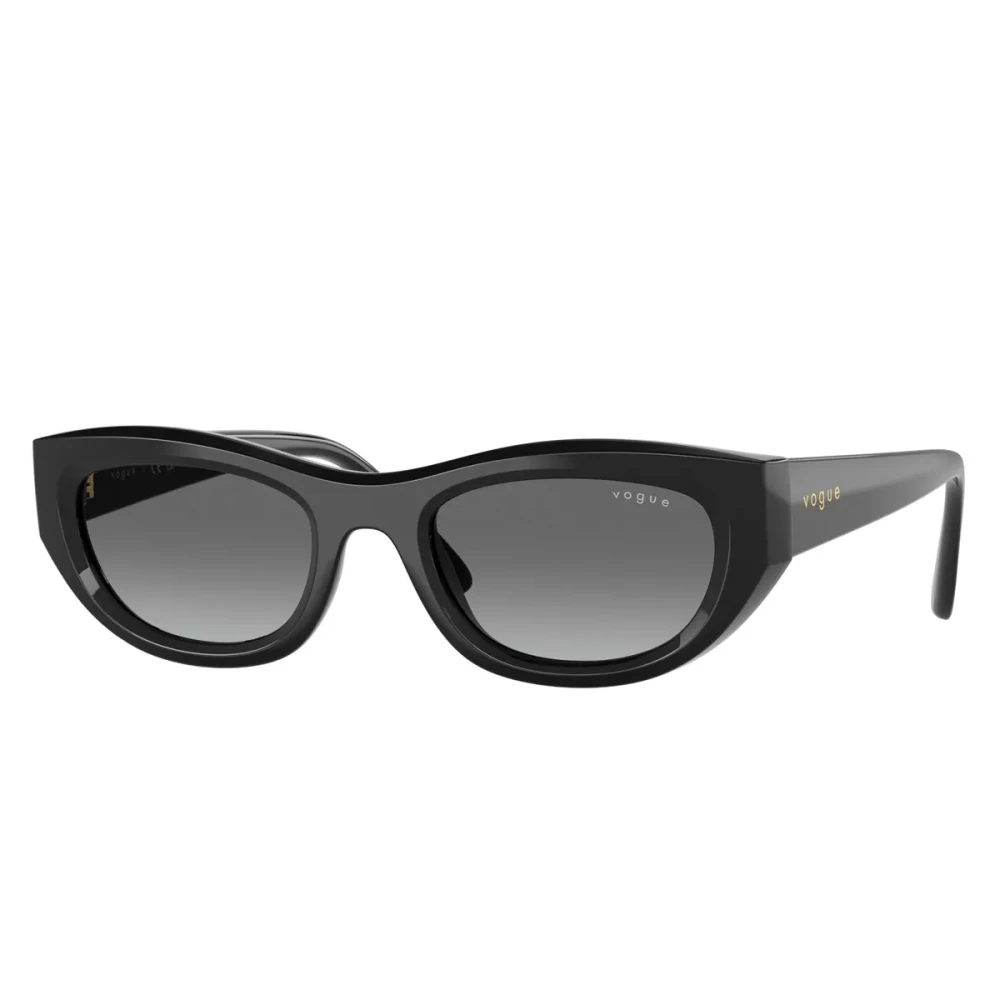 Vogue Unisex Black Sunglasses, 51 Mm, Bold Cat-Eye Sunglasses, Gradient