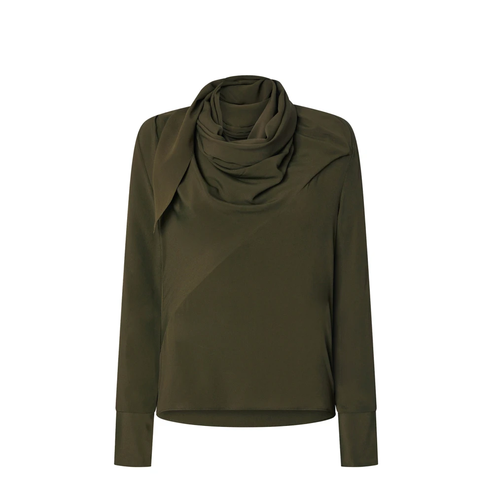 Pinko Groene Zijde Blend Topkleding Elegantie Green Dames