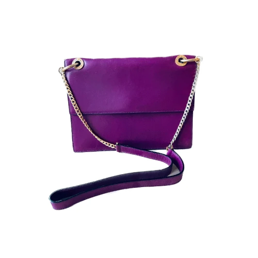 Celine Vintage Pre-owned Leather celine-bags Purple Dames