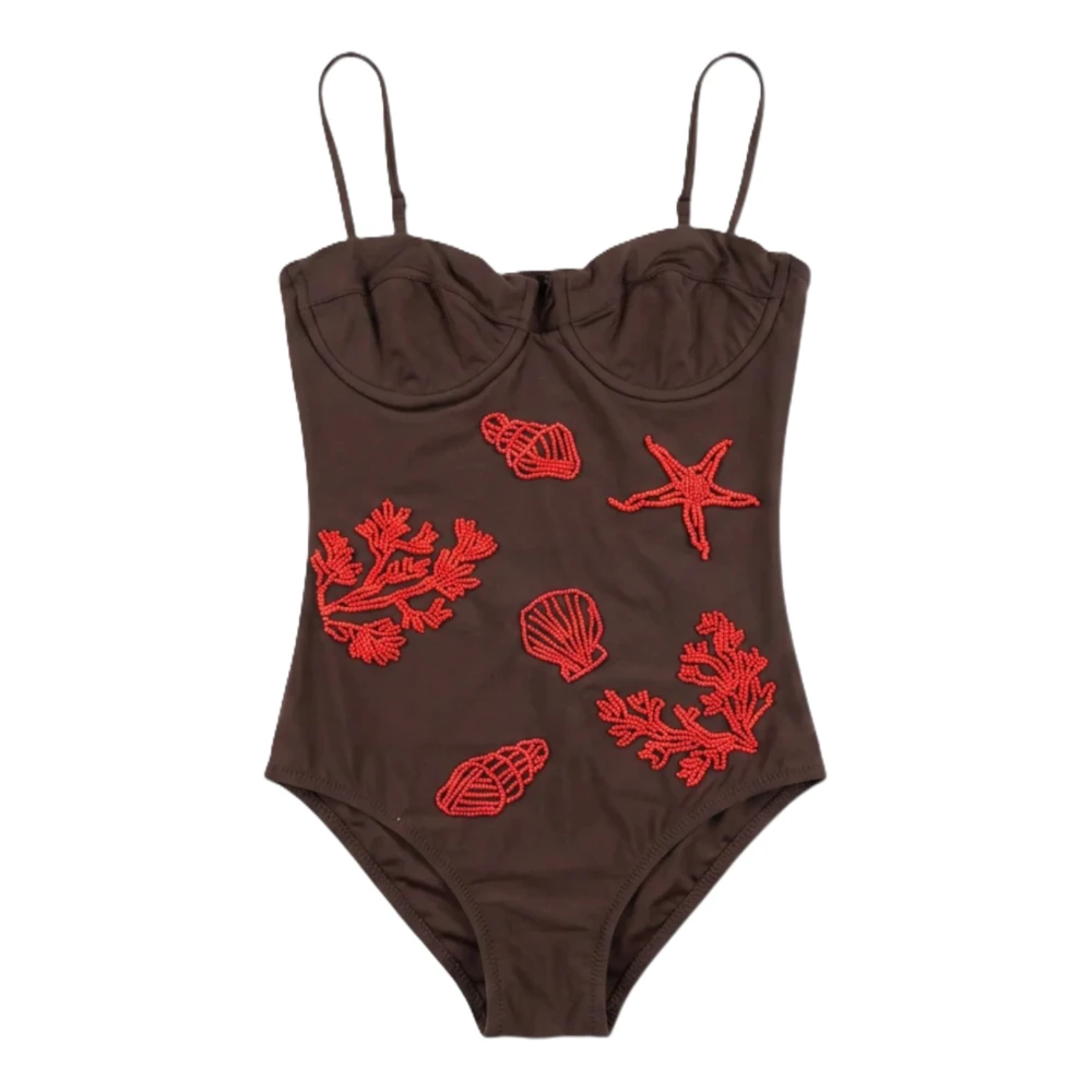 Mc2 Saint Barth Women's Brown Medea One-Piece Swimsuit - Swimsuits - L - Swimwear