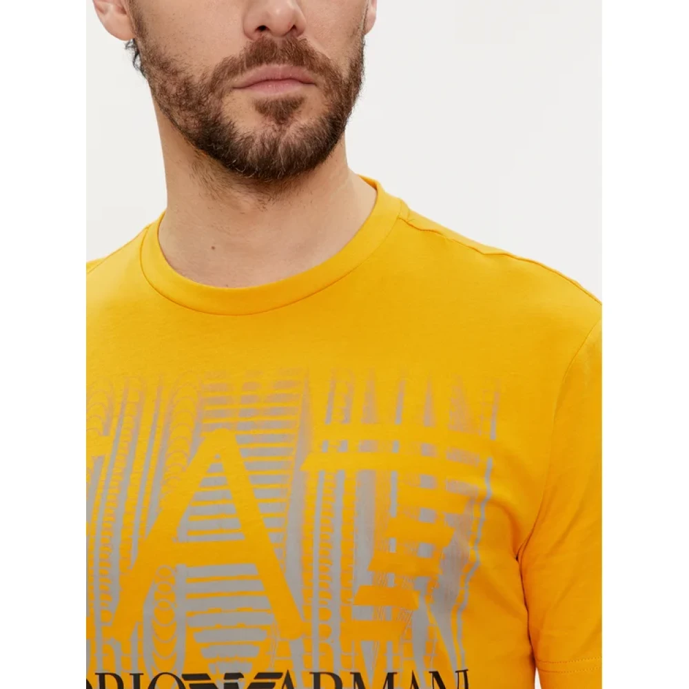 Emporio Armani EA7 Gele T-shirt met EA7 Logo Yellow Heren