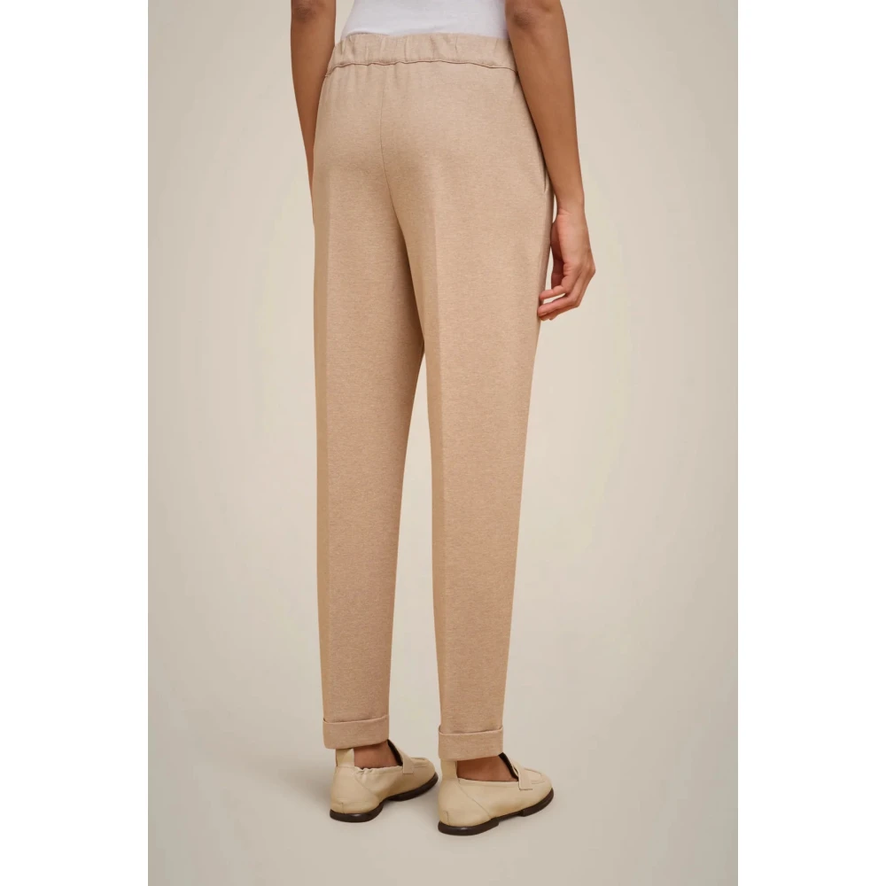 Liviana Conti Milano Stitch Joggingbroek met elastische taille Brown Dames