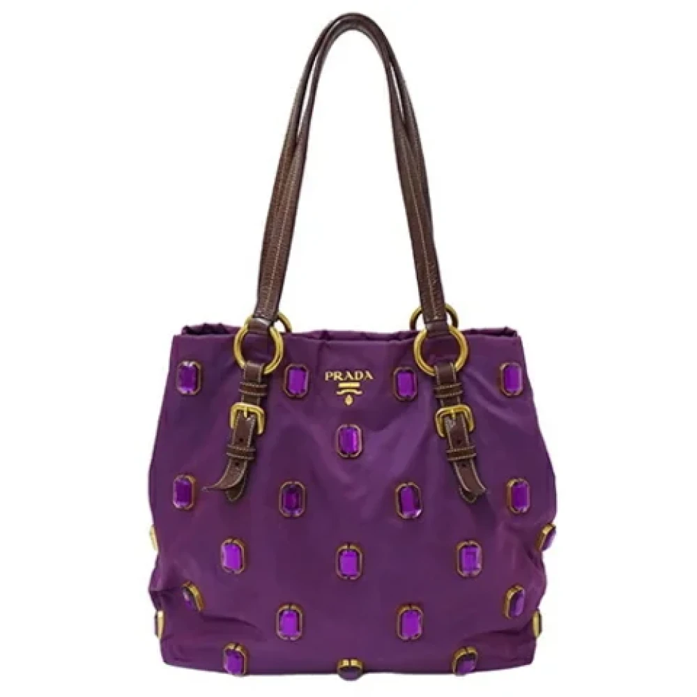 Prada Vintage Pre-owned Nylon totes Purple Dames