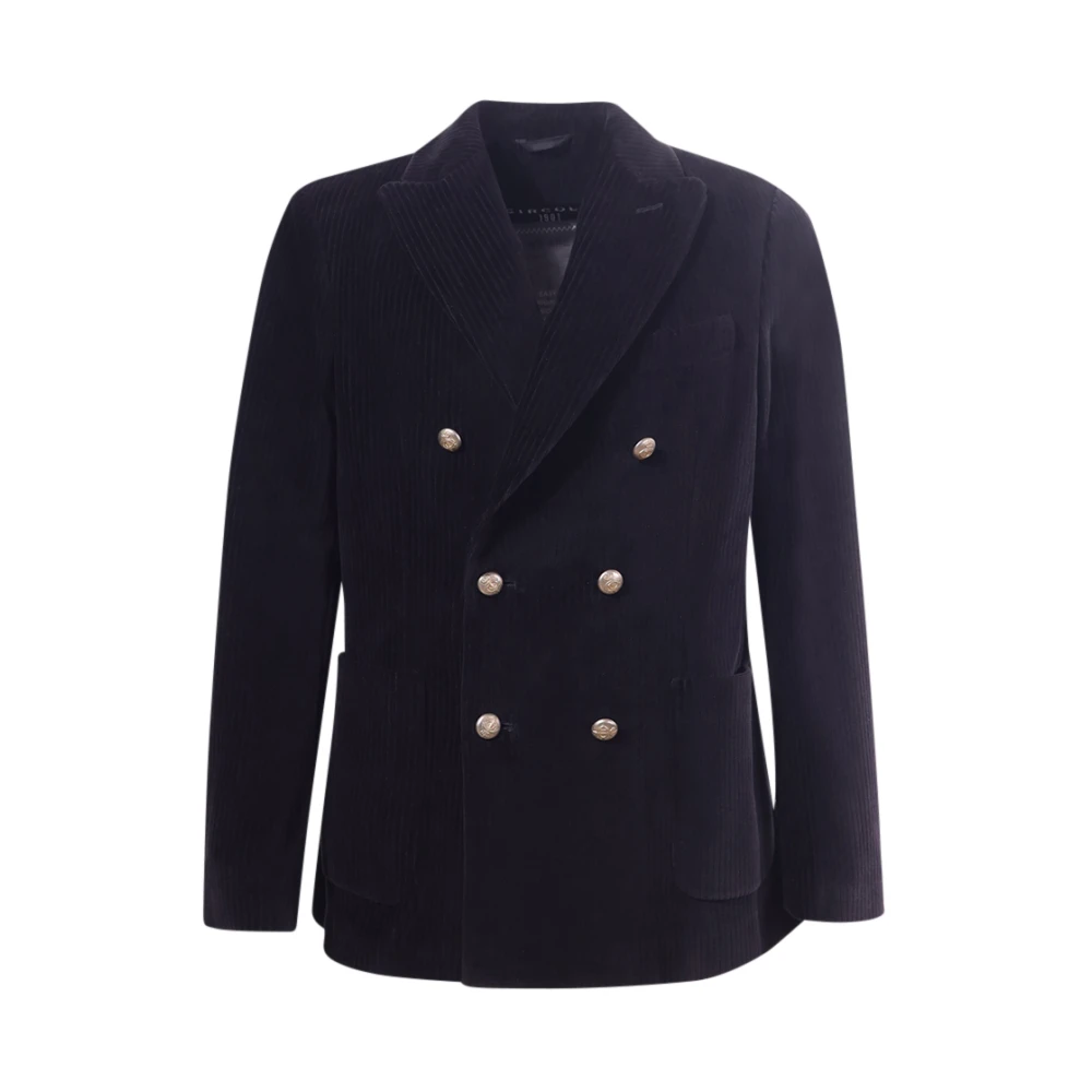 Circolo 1901 Zwarte Peak Revers Jas Italiaans Gemaakt Black Heren