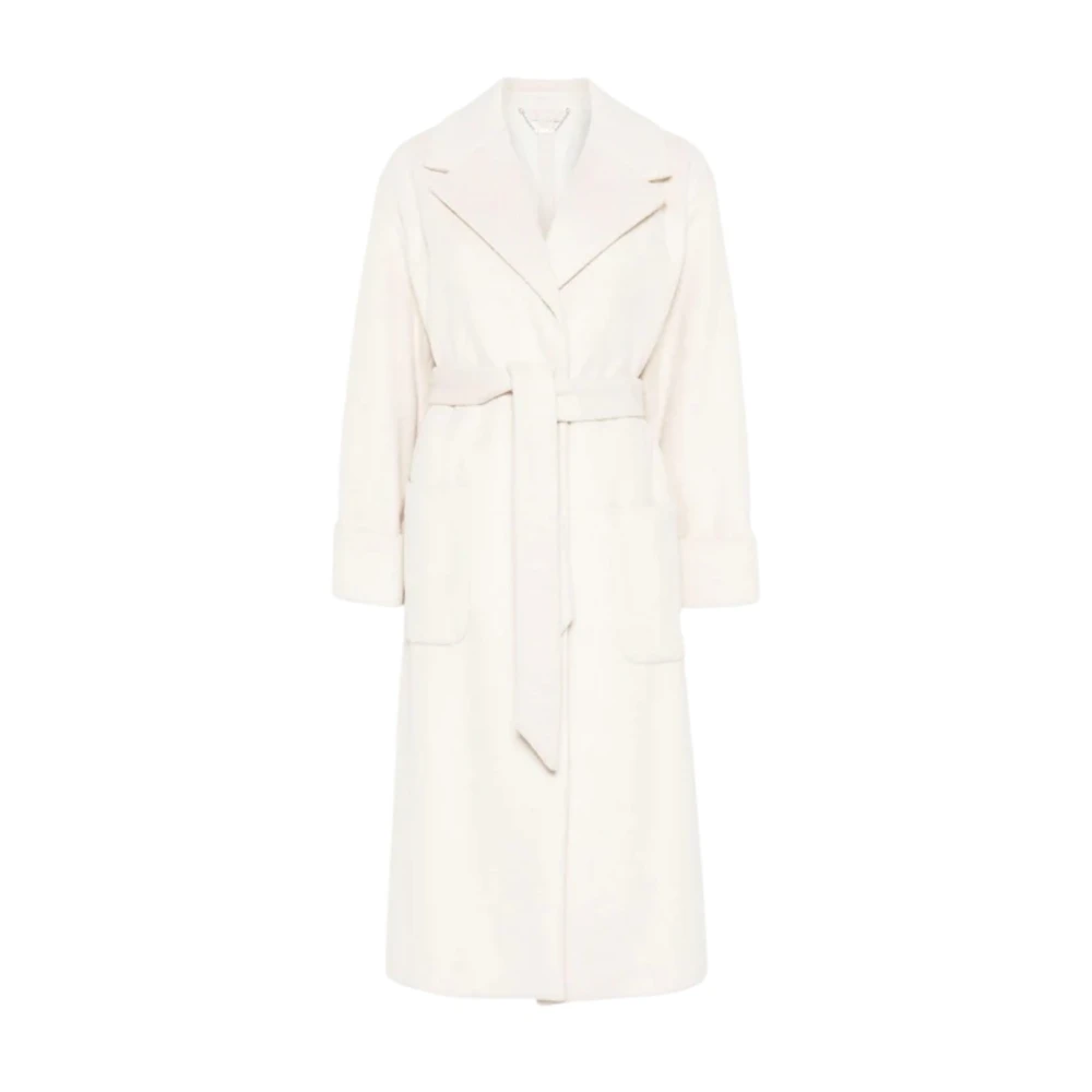 Liu Jo Gestreepte wollen jas White Dames