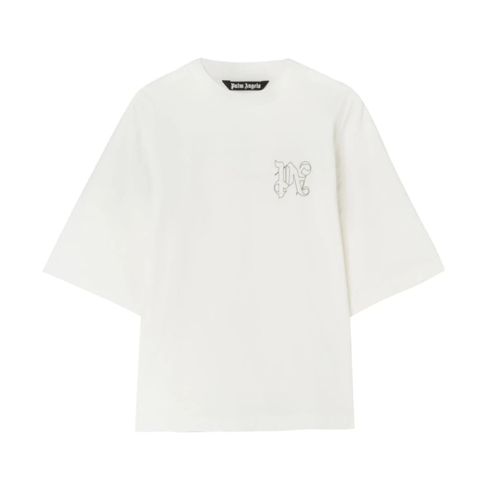 Palm Angels Men's White Pa Monogram T-Shirt