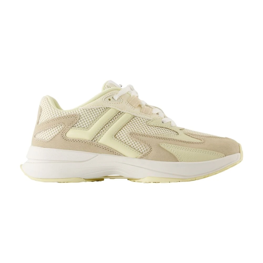 Lanvin Leren Sneakers met Top Veters Dames Schoenen Beige