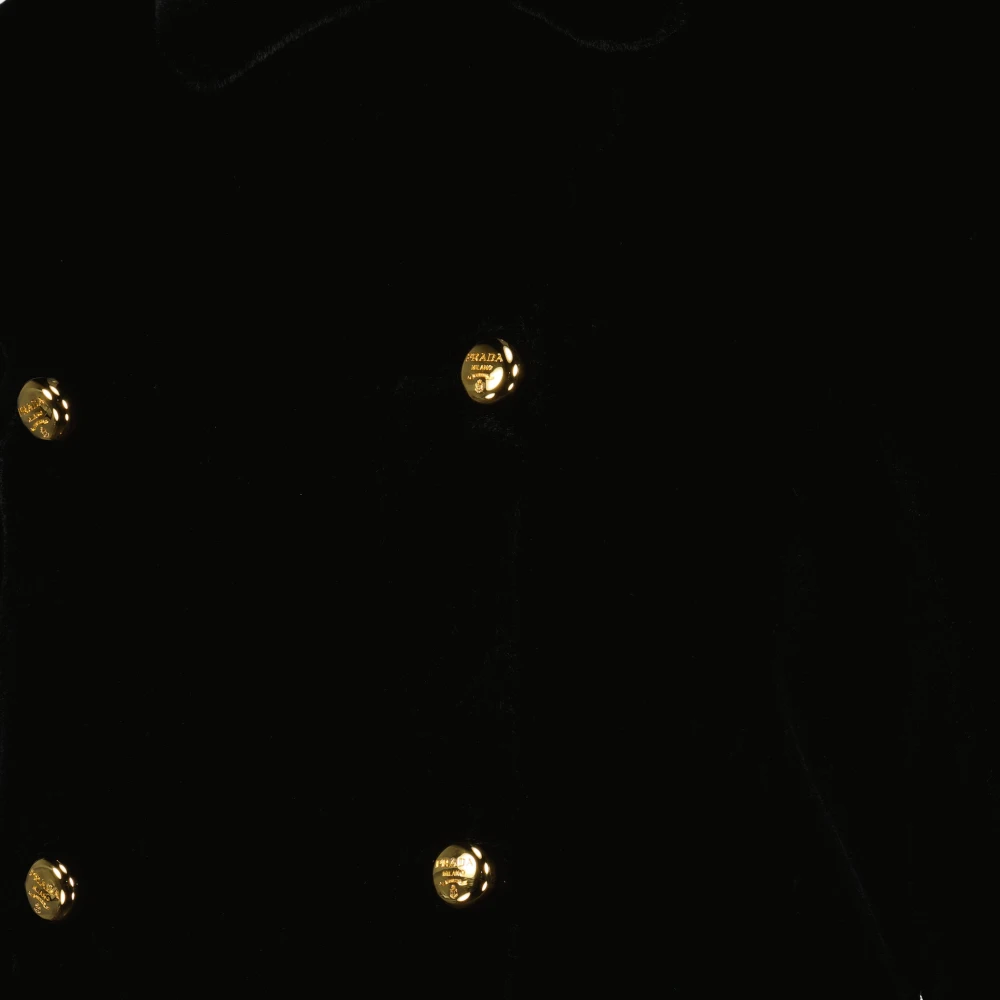 Prada Nep Bont Jas Lente-Zomer 2025 Black Dames
