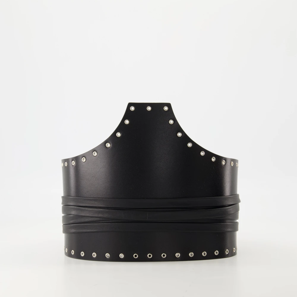 IRO Zwart Leren Korset Riem Black Dames