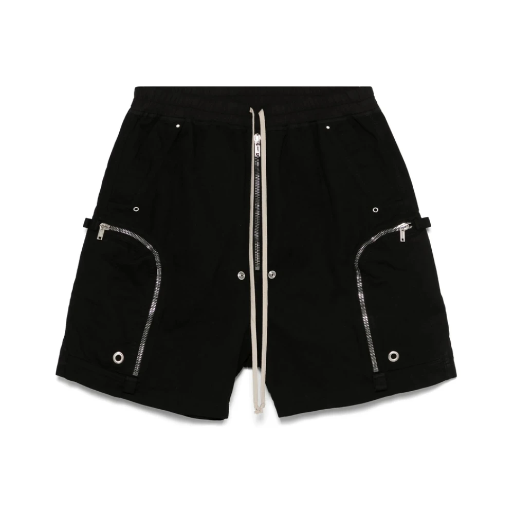 Rick Owens Zwarte Shadow Trekkoord Taille Shorts Black Heren