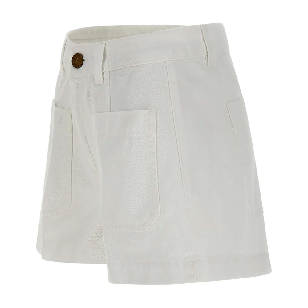 Seafarer Witte katoenen shorts met logodetail White Dames