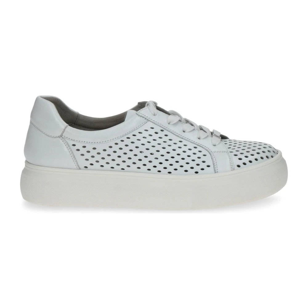 Caprice Women's White Sneakers,, Leather Trainers For Size 3 Uk