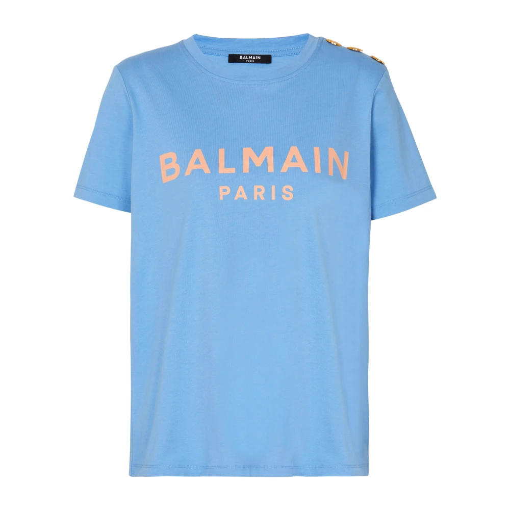 Balmain T-shirt met Parijs-print Blue Dames