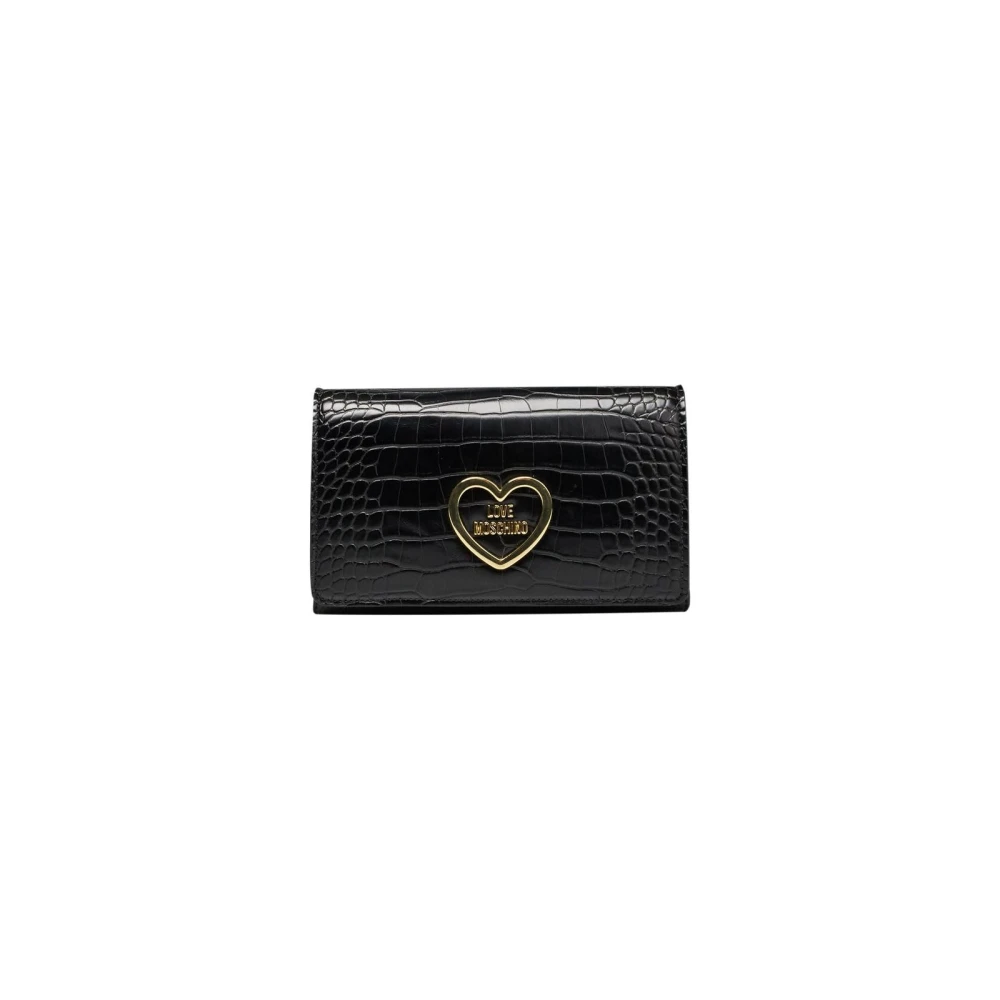 Love Moschino Schoudertas met Ketting en Logo Black Dames
