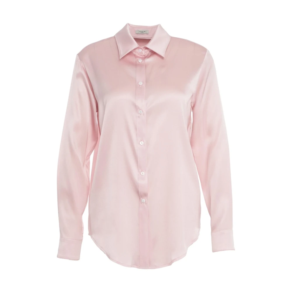 Himon's Roze Zijden Blouse Elegante Stijl Pink Dames