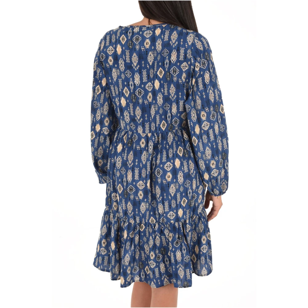 Molly Bracken Korte Bohemian Jurk Bedrukt Blue Dames