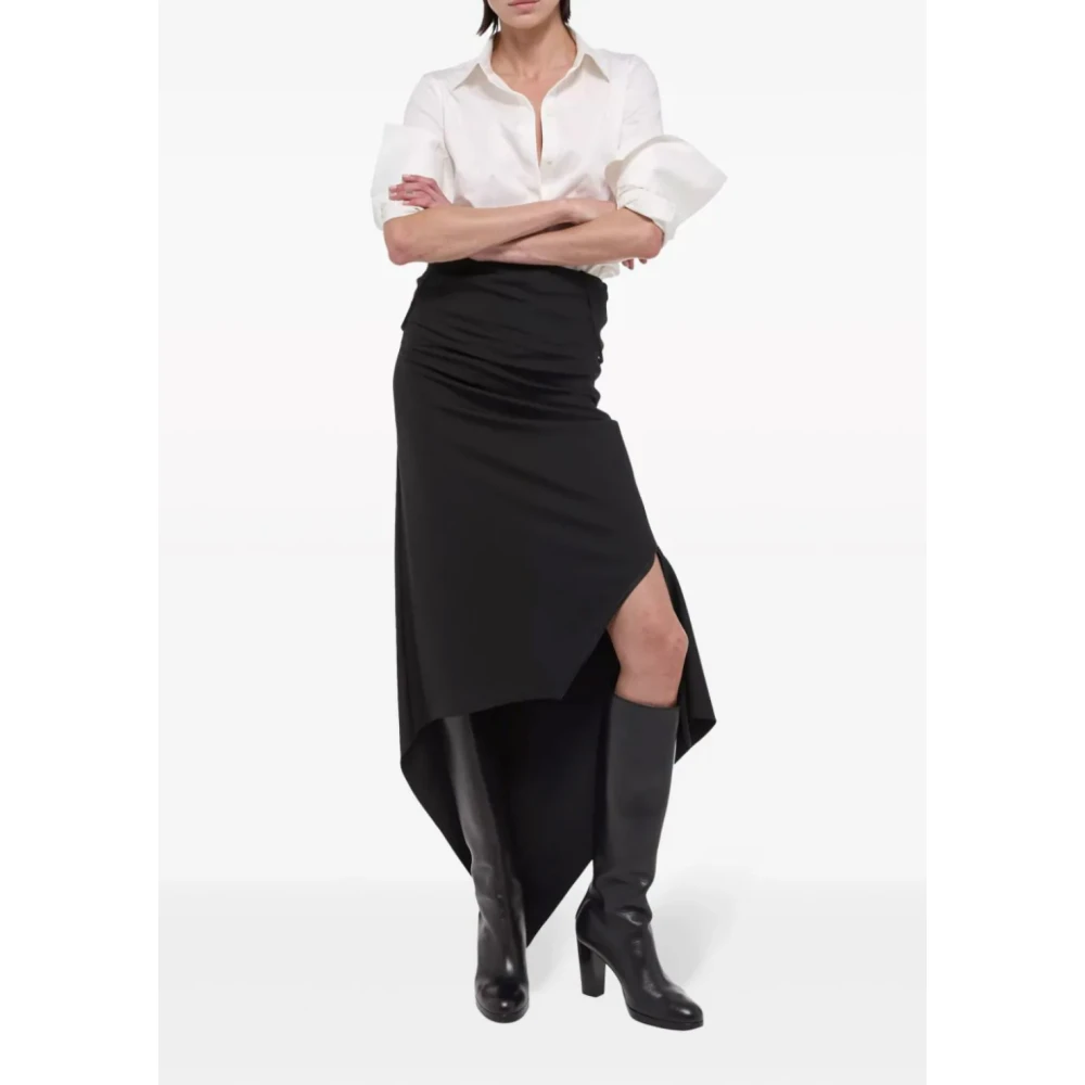 Helmut Lang Zwarte Sjaal Jurk Black Dames