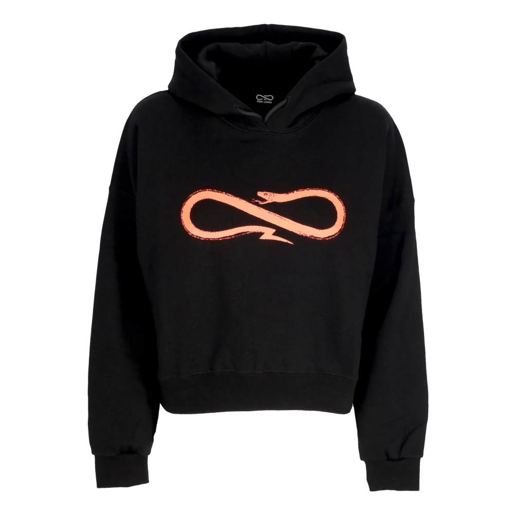Propaganda Zwarte Logo Croptop Hoodie Black Dames