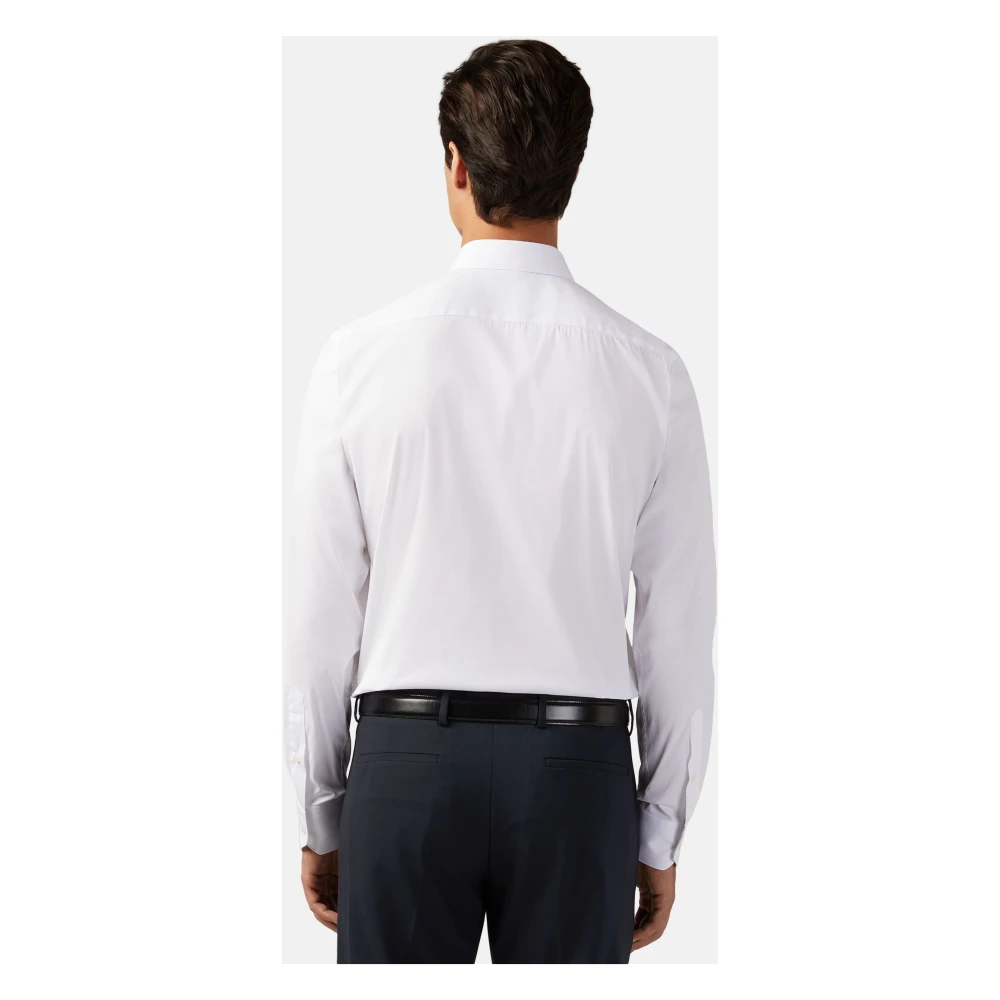 Boggi Milano Slim Fit Stretch Katoenen Overhemd White Heren