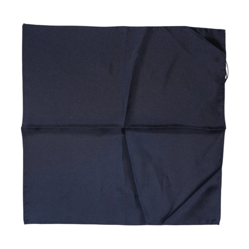 Dolce & Gabbana Men's Blue Handkerchiefs, One Size, Luxurious Silk Foulard Scarf With Logo