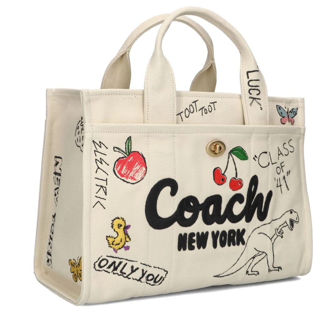 Coach Sketch Print Cargo Tote Tas Beige Dames