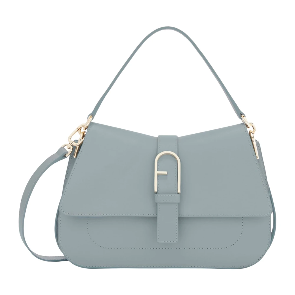 Furla Leren handtas in wolkkleur met Arco-gesp Gray Dames