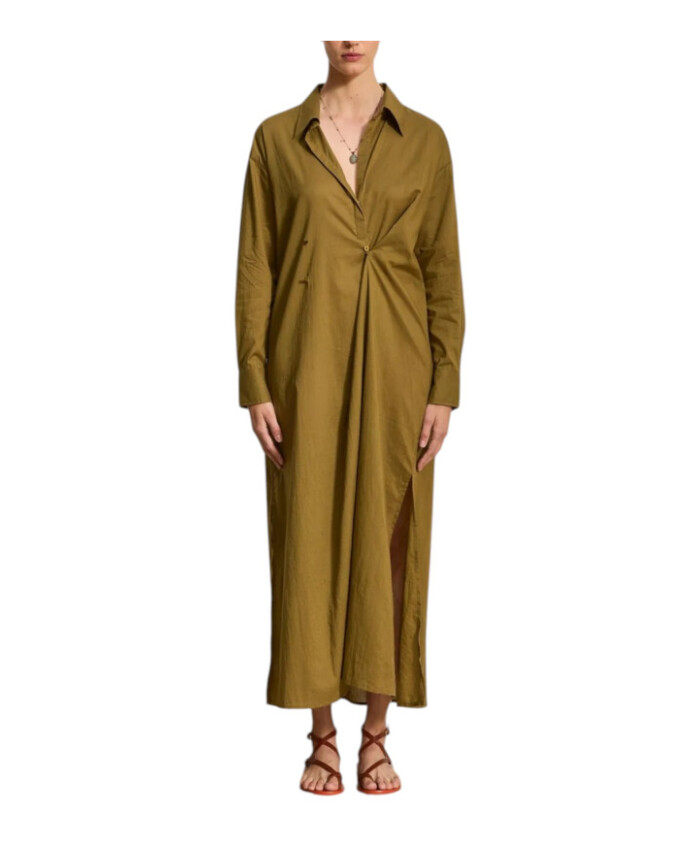 robe-chemise-longue-en-coton-ambre-fonce