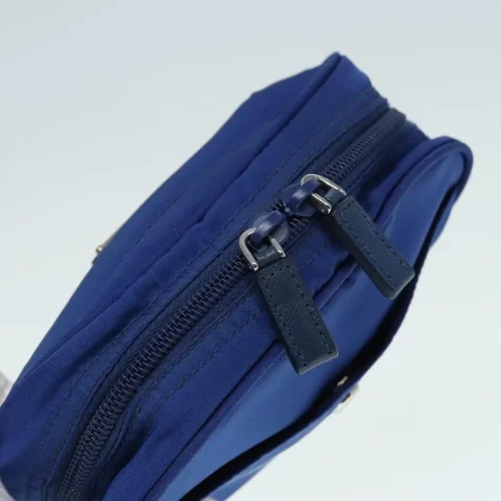Prada Vintage Pre-owned Nylon pouches Blue Dames