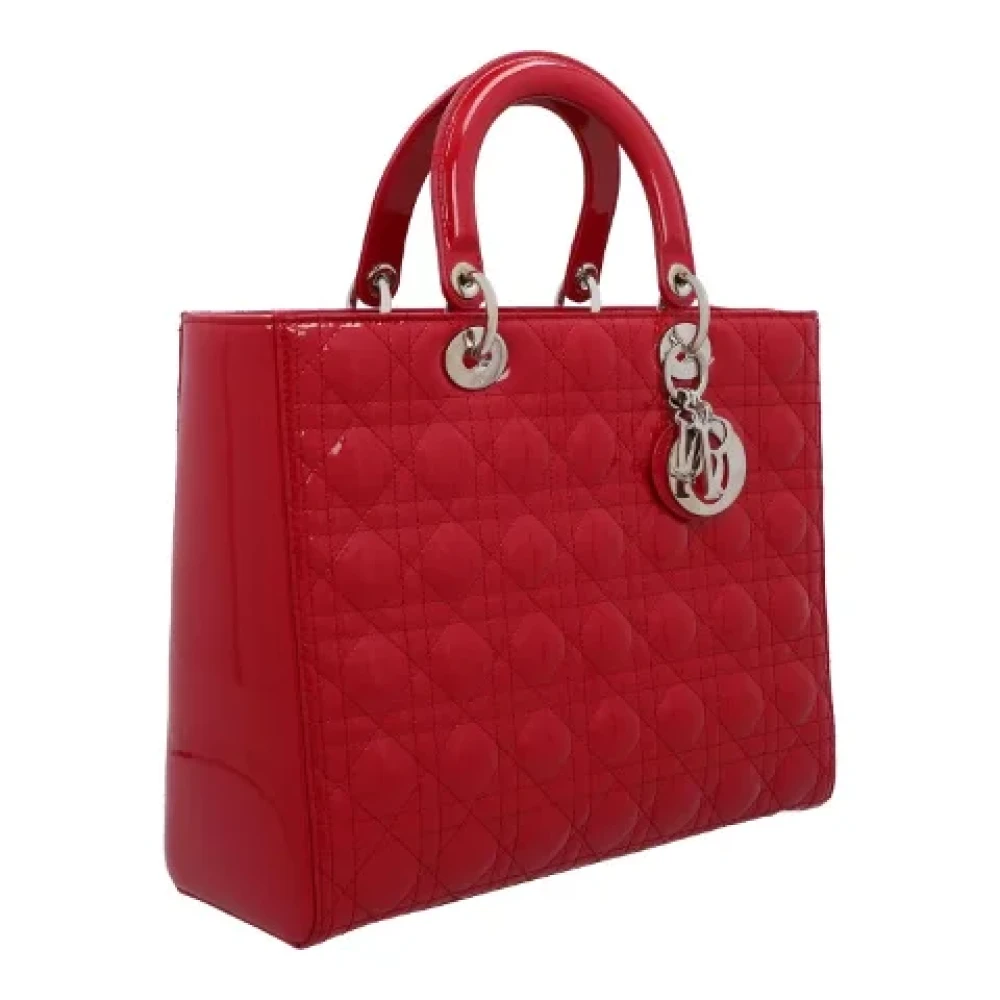 Dior Vintage Pre-owned Leather handbags Red Dames