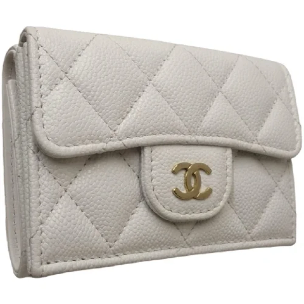 Chanel Vintage Pre-owned Leather wallets White Dames