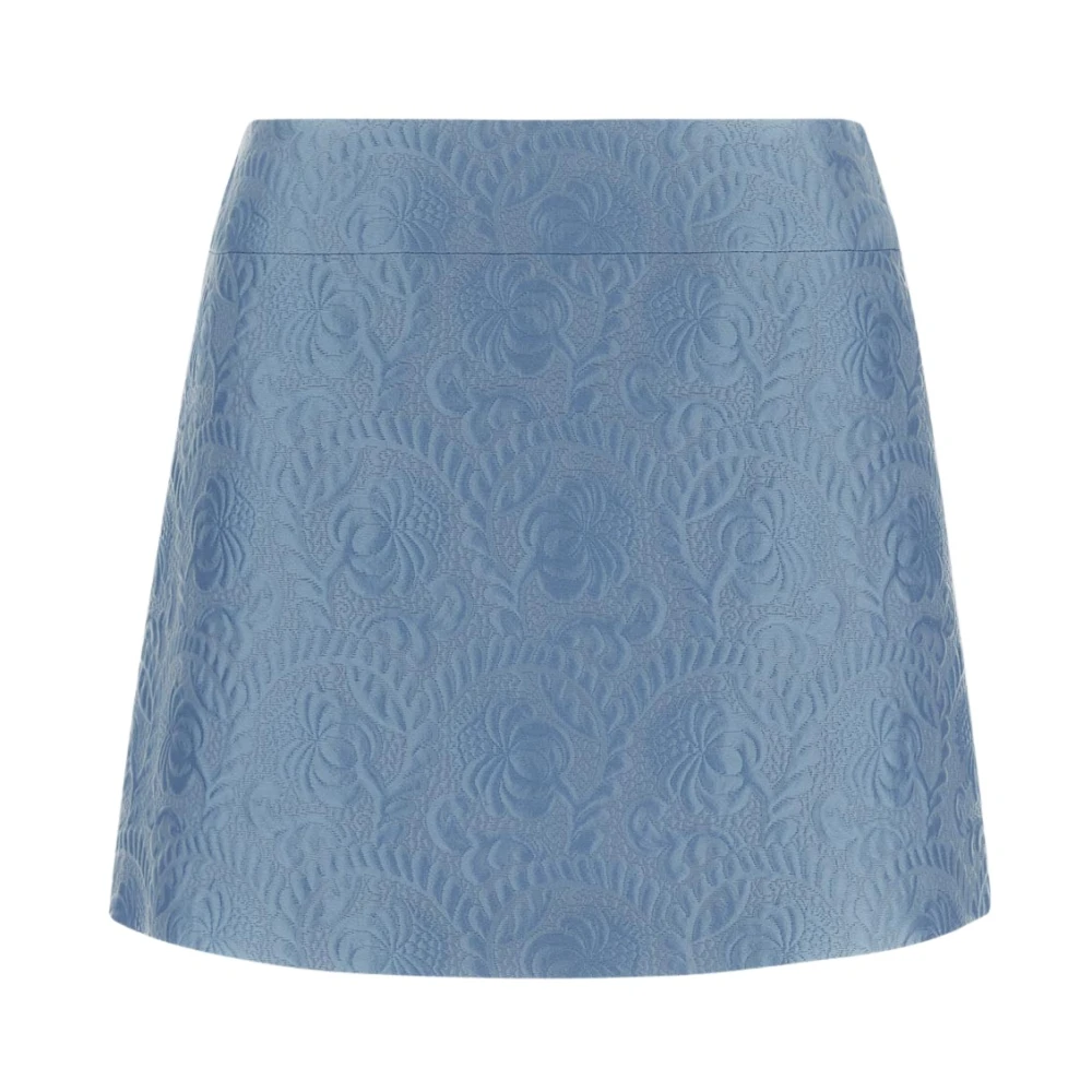 Dolce & Gabbana Bloemen Jacquard Minirok Blue Dames