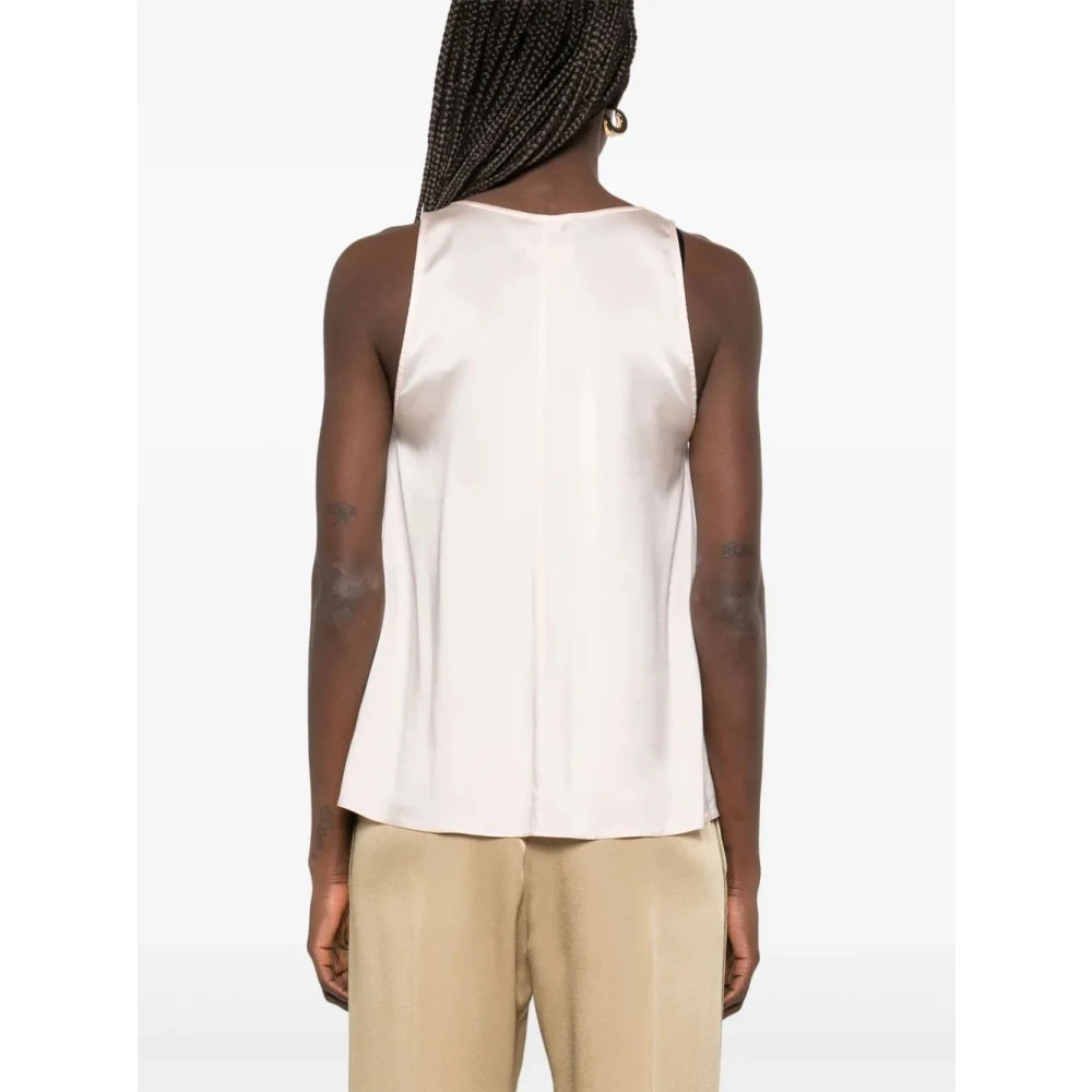 Forte Zijden Top en Rok Set Beige Dames