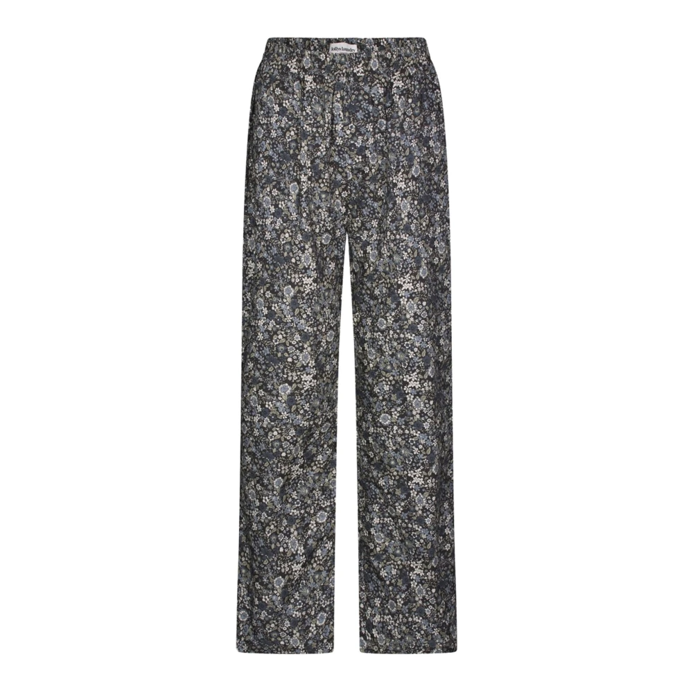 Lollys Laundry Multicolor Black Washed Billll Trousers With Elastic Waist - Female - Straight Trousers - Xs - Trousers