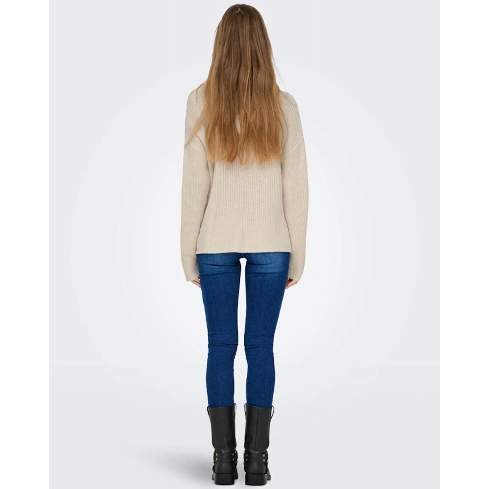 Only Luna Pullover Gebreide Trui Beige Dames